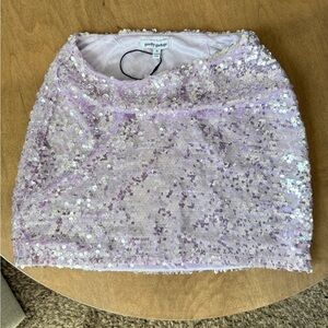 Lavender Pretty Garbage Sequin Skirt